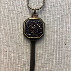 Vintage Style Pendant Necklace with Dark Red Stones by touchstone Swarovski